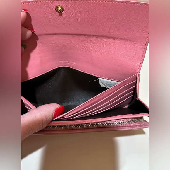 Bottega Veneta Light Pink Intreccio Long Wallet W/unbranded chain - Picture 12 of 14